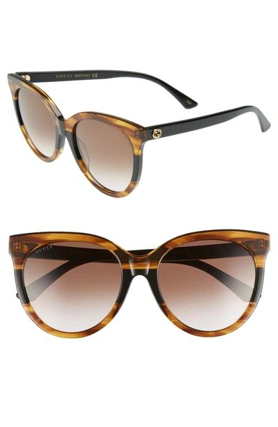 gucci 55mm round sunglasses colorshiny havana black havana|Gucci havana sunglasses women.